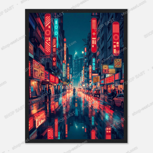 Hong Kong Nights, Neon Alley framed print, 30x40 cm