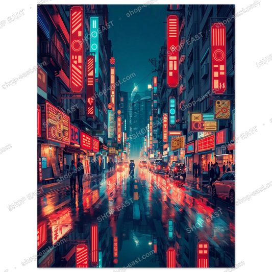 Hong Kong Nights, Neon Alley poster, 30x40 cm